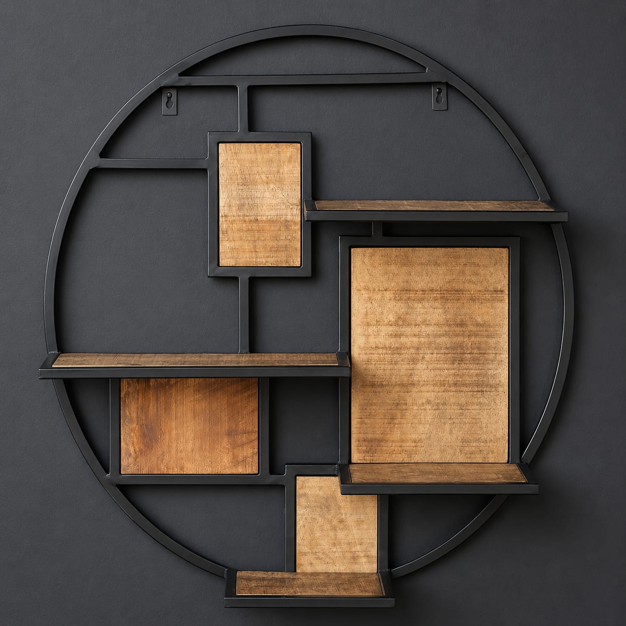 Geometric Wooden Wall Shelf