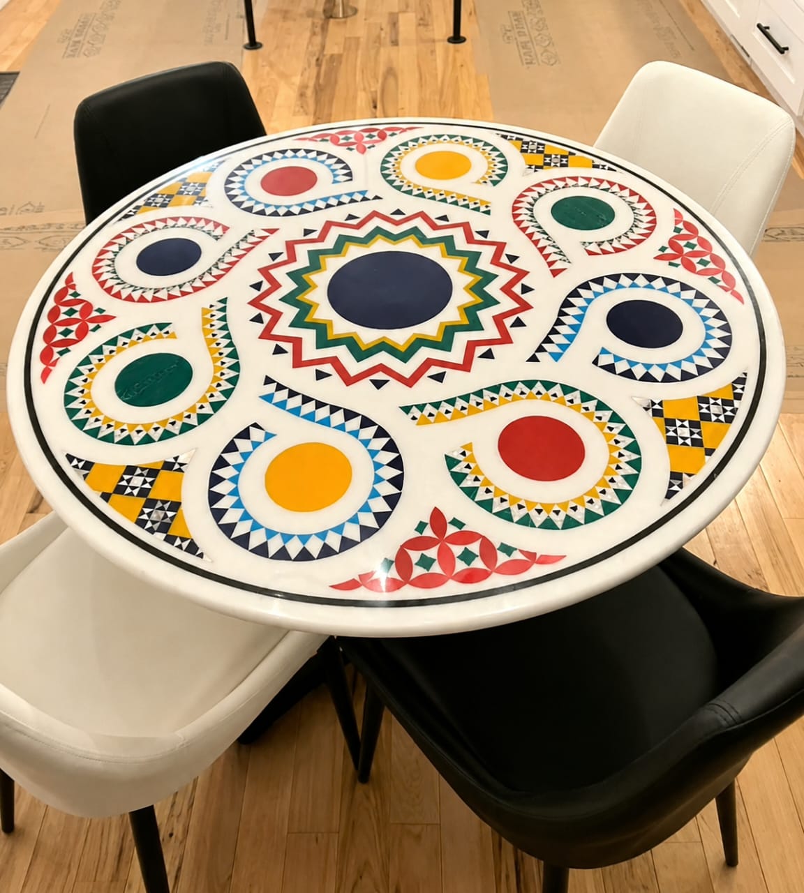 Pietra Dura Round Marble Coffee Table
